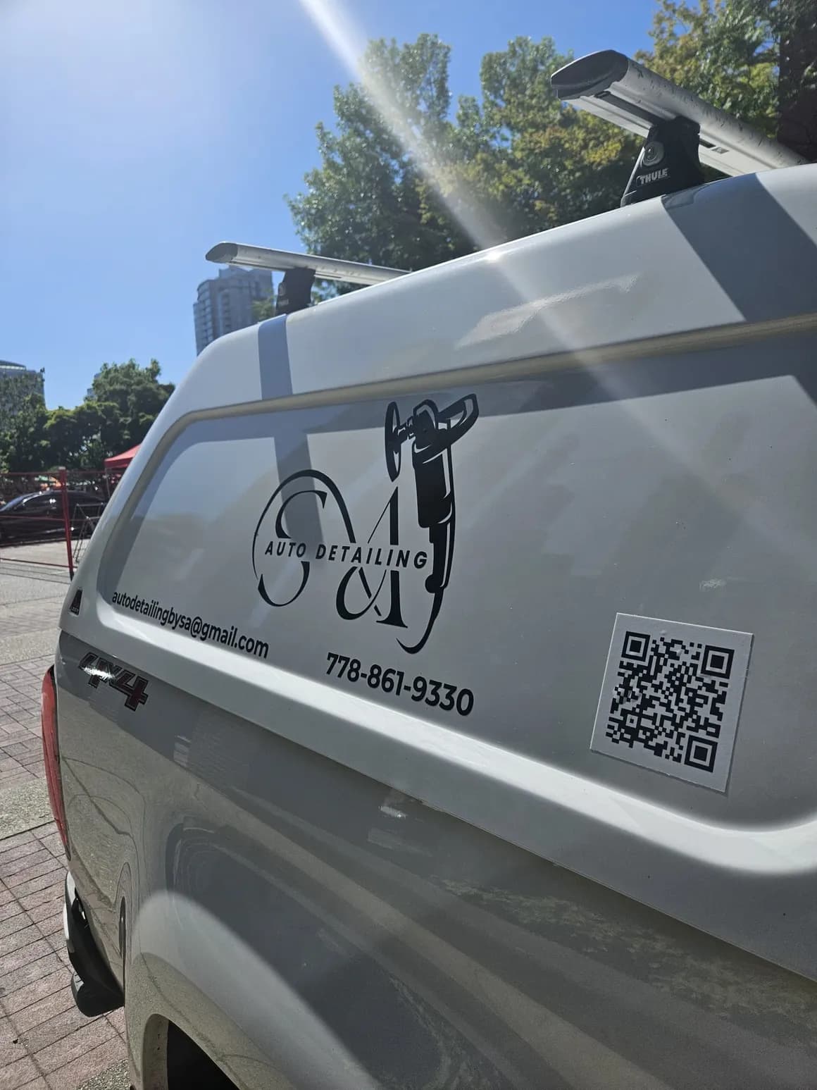 The S&A Auto Detailing truck parked on a sunny day