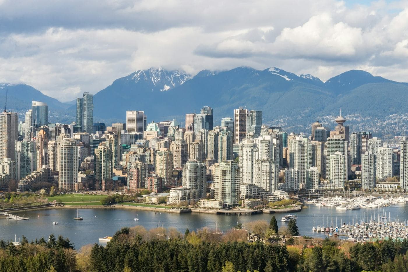 The Downtown Vancouver skyline with the North Shore mountains behind