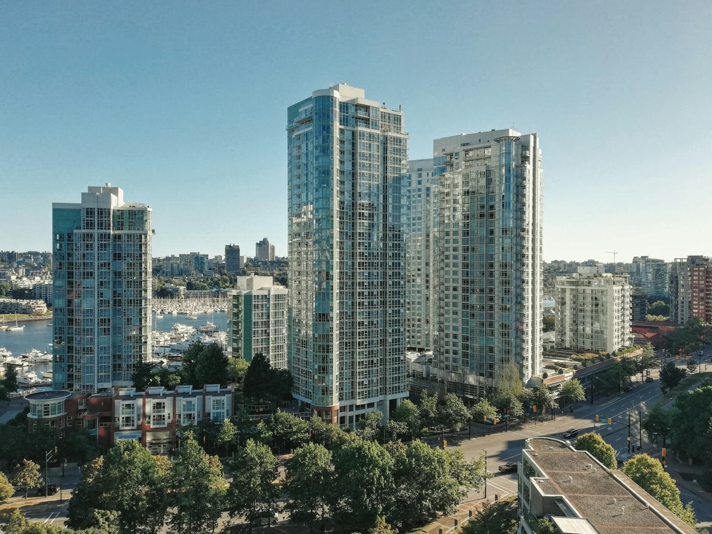 Residential towers near False Creek