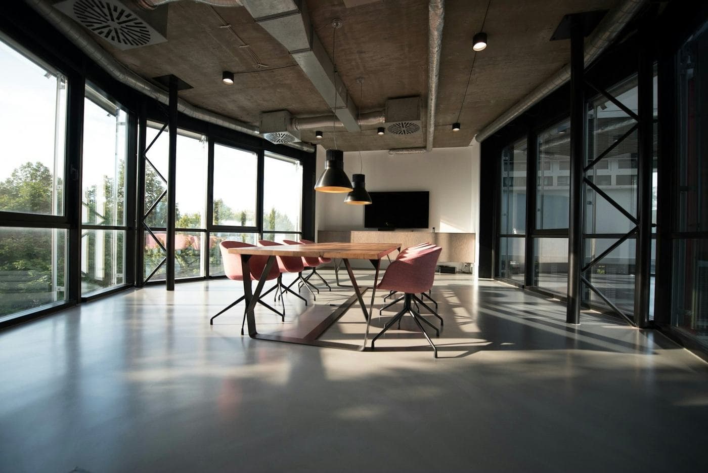 A clean, modern meeting room